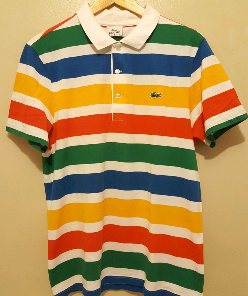 camisa listrada colorida masculina