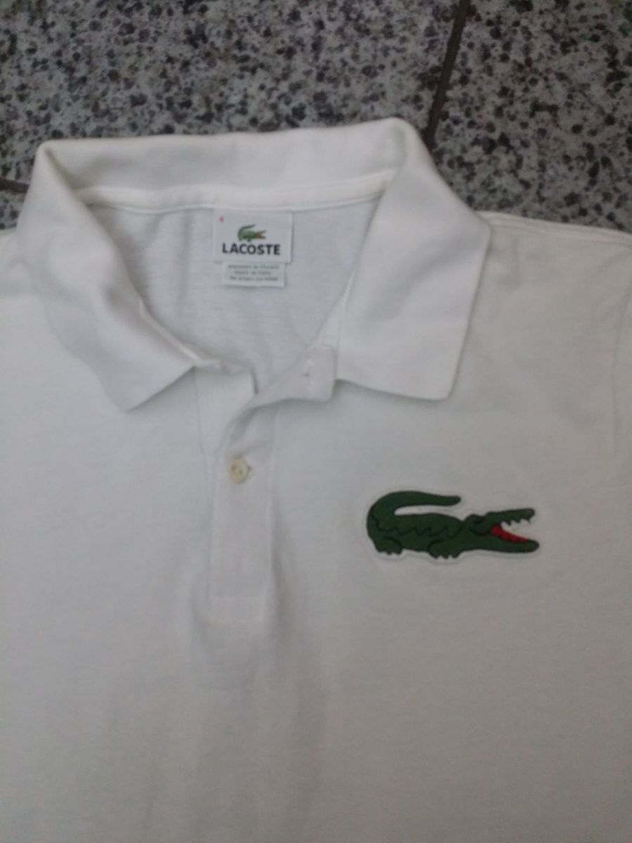 lacoste big croc logo polo shirt