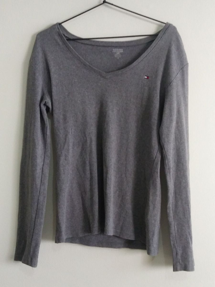 blusa manga longa tommy hilfiger feminina
