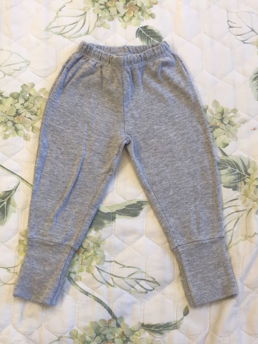 calça de malha de algodão