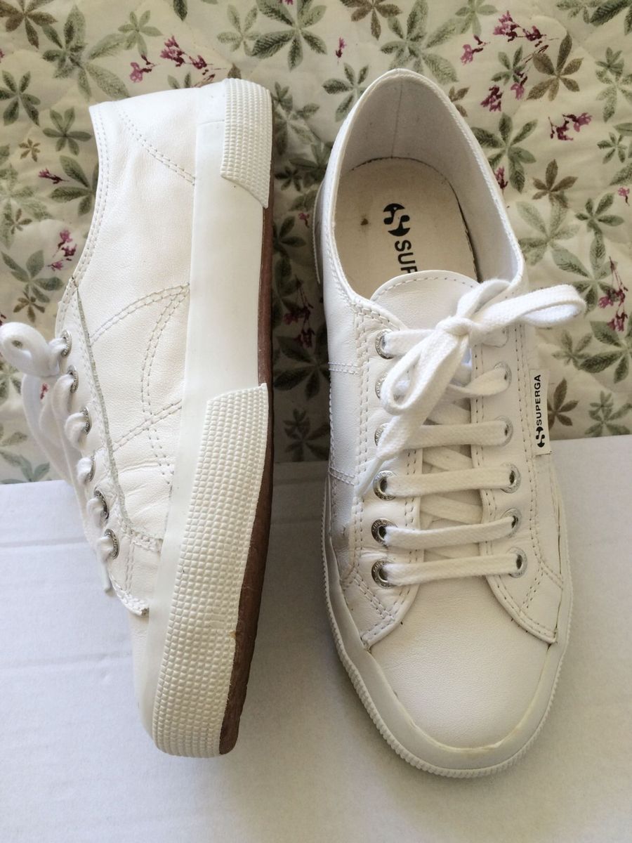 superga couro branco