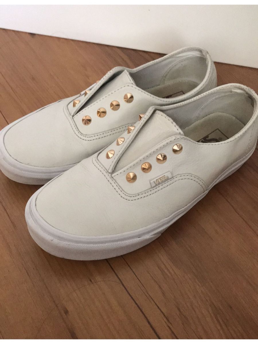vans branco couro