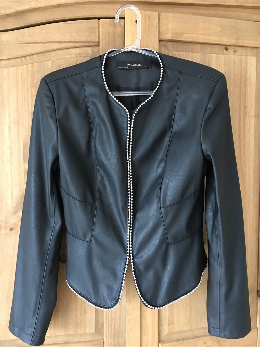 jaqueta de couro estilo blazer
