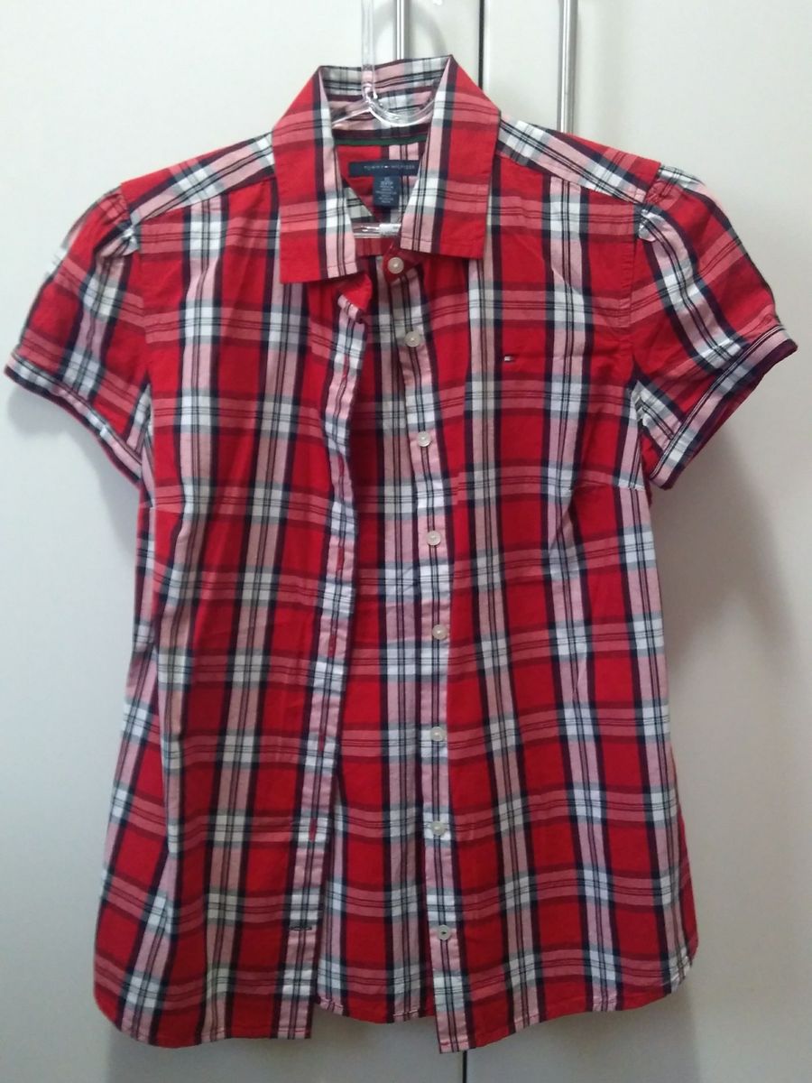 camisa xadrez feminina tommy hilfiger