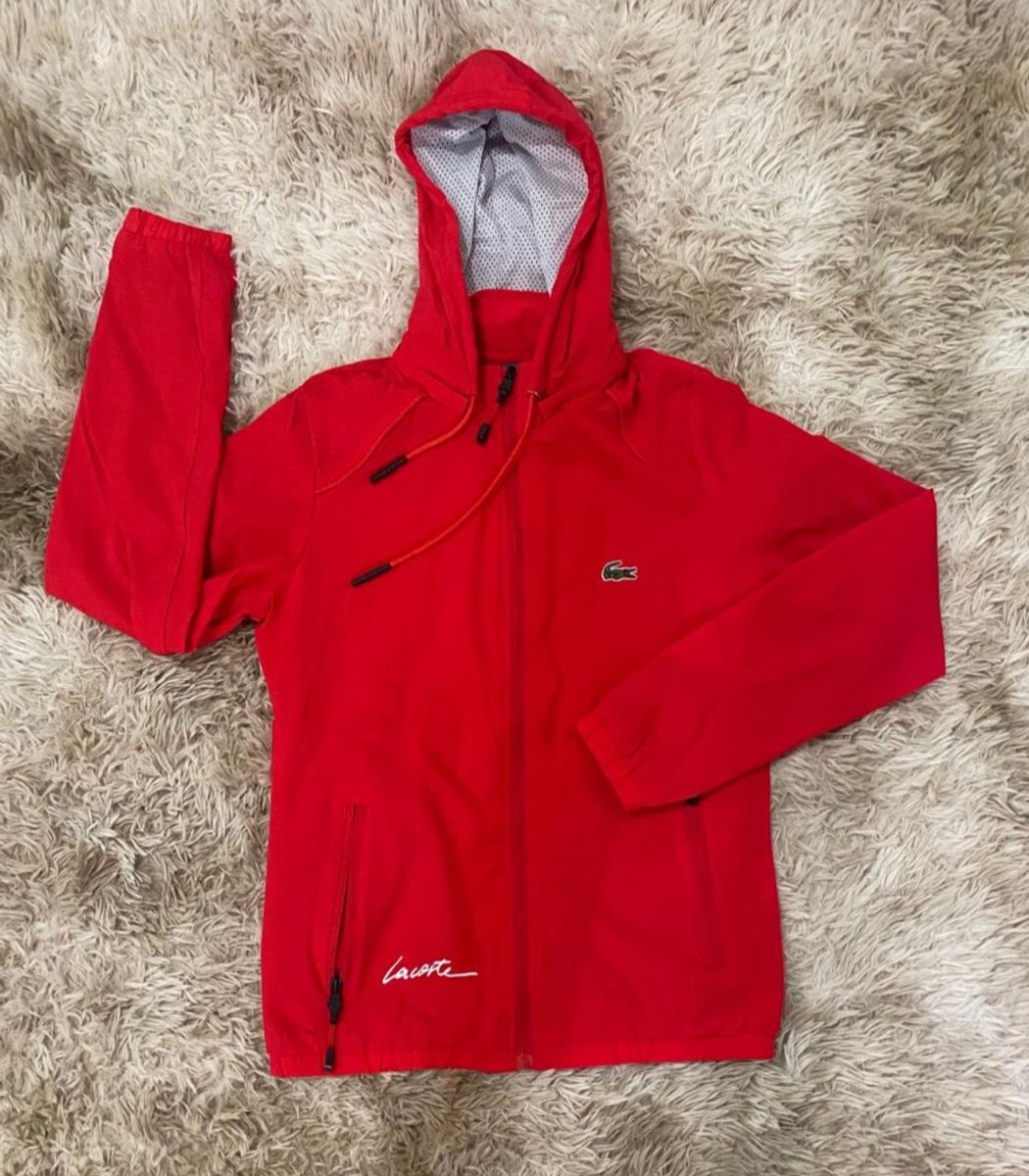 corta vento lacoste vermelho