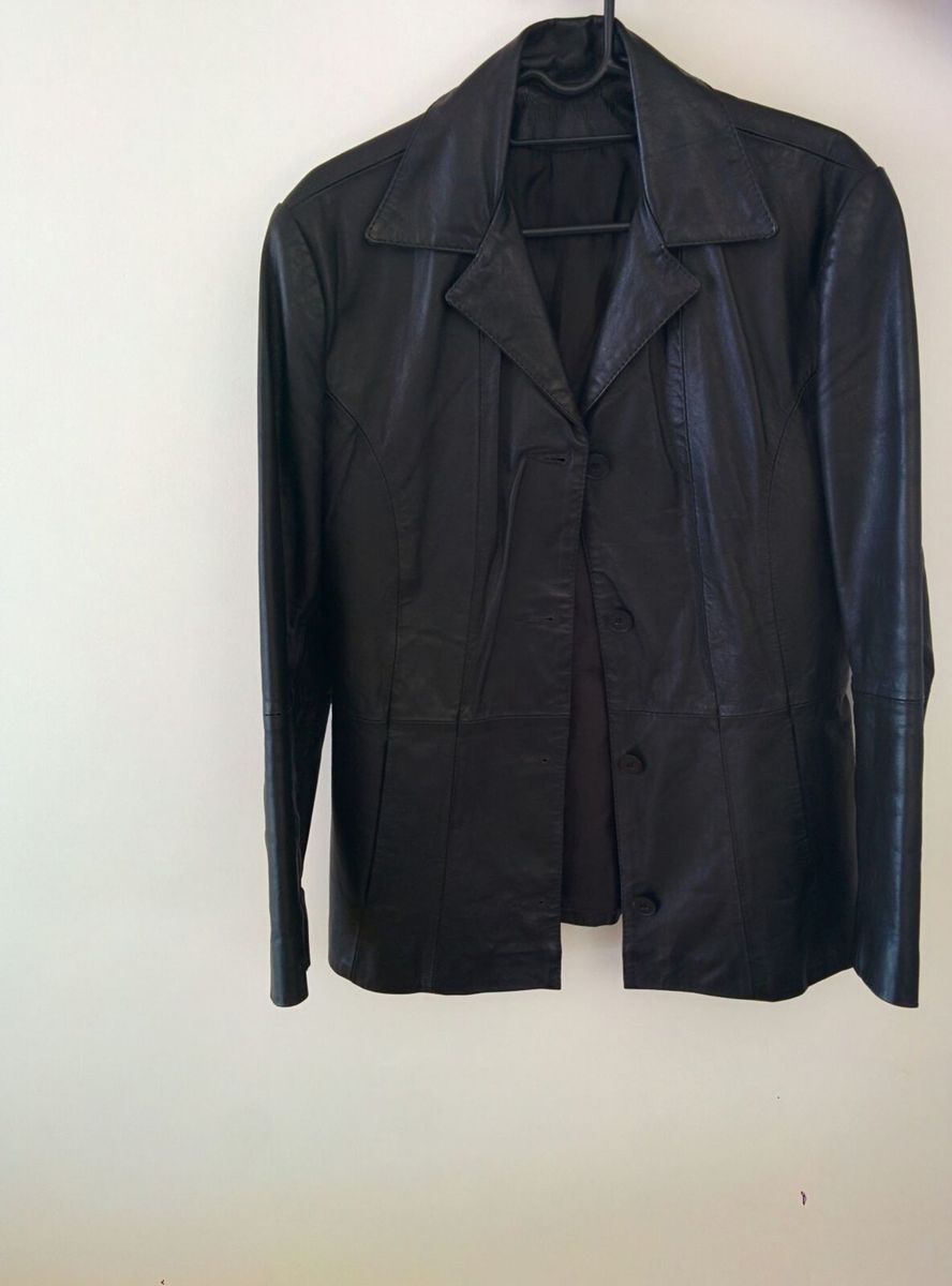 blazer feminino em couro legitimo