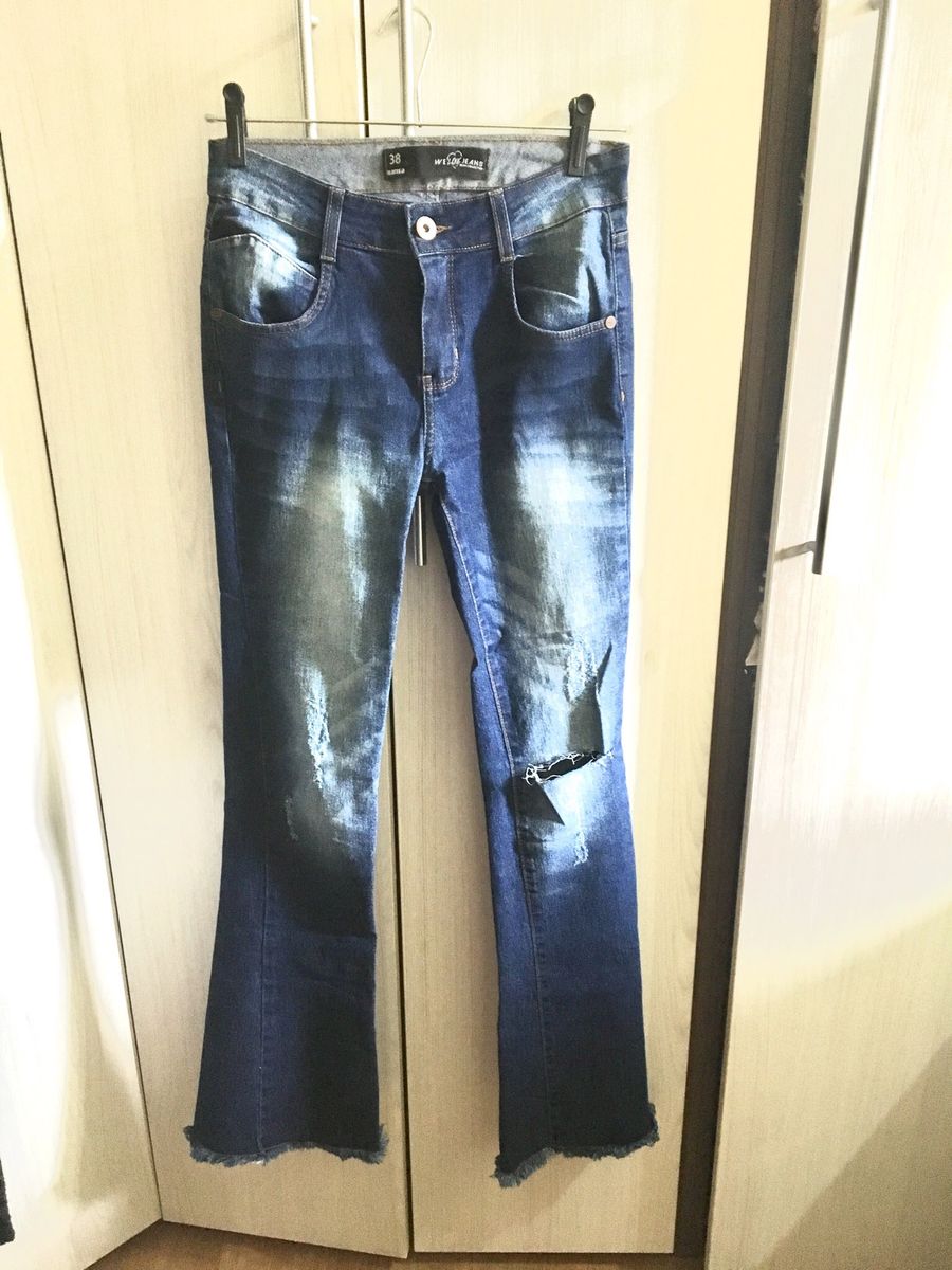 calça jeans feminina flare marisa