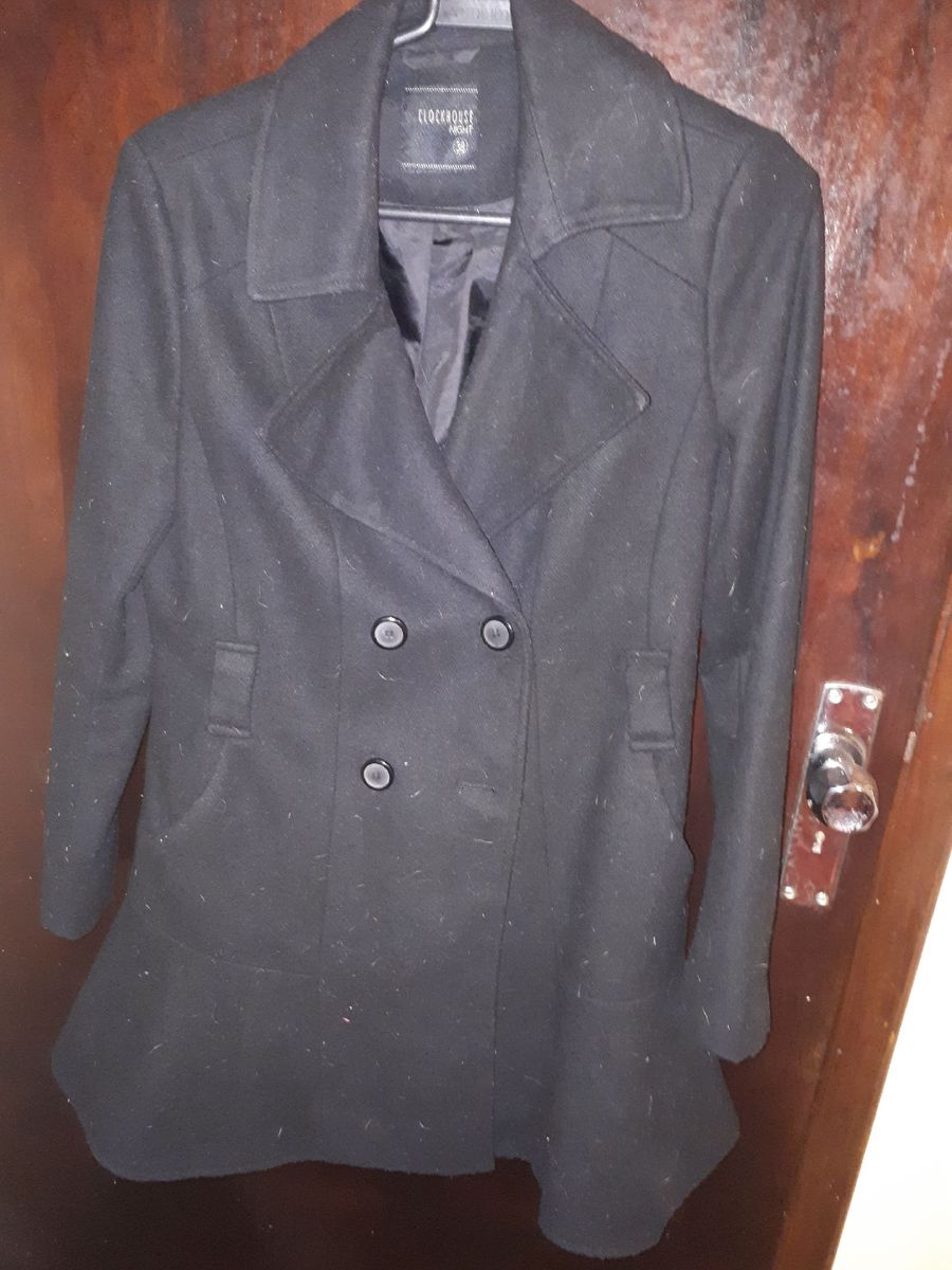 sobretudo acinturado preto