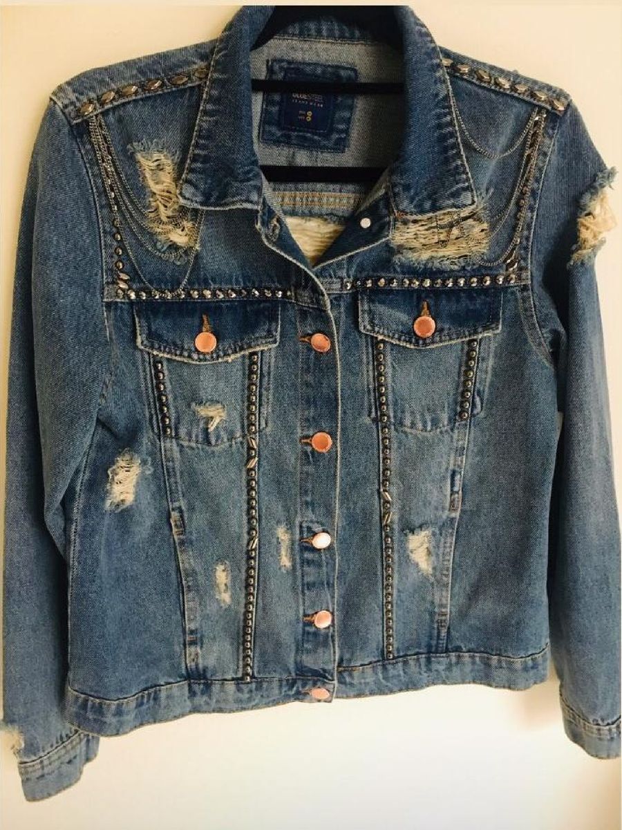 jaqueta jeans bordada renner