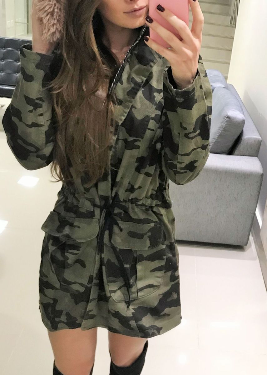 parka camuflada feminina mercado livre