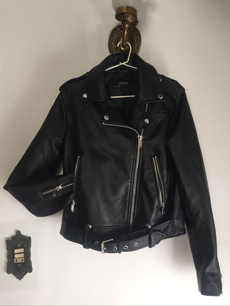 jaqueta couro zara feminina