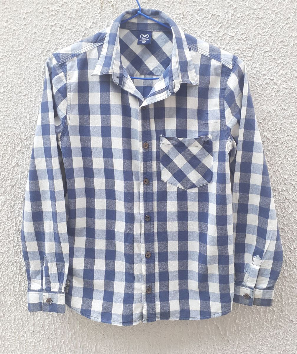 camisa de flanela infantil