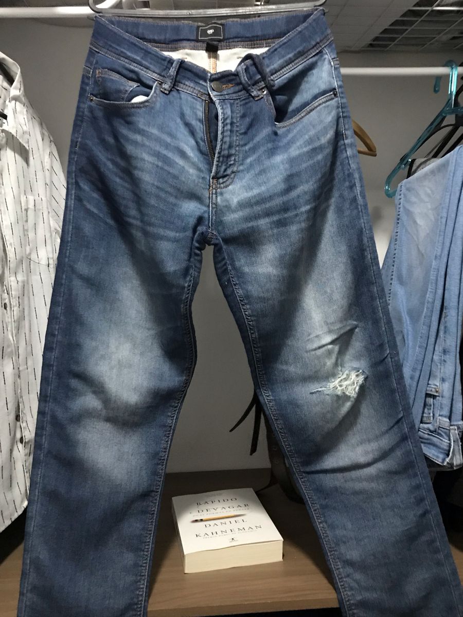 calça moletom imitando jeans