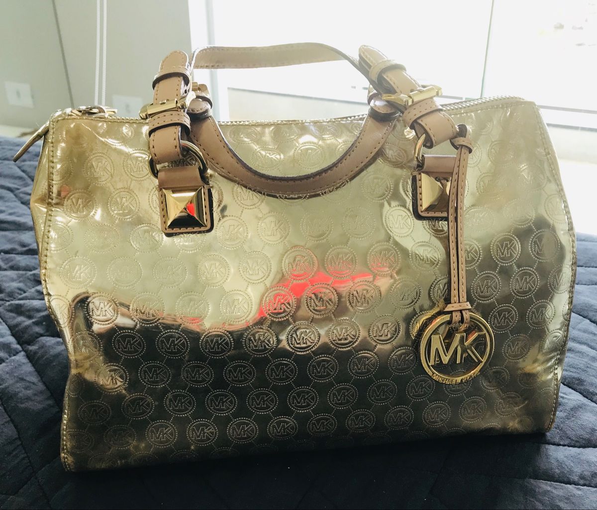 bolsa michael kors dourada original