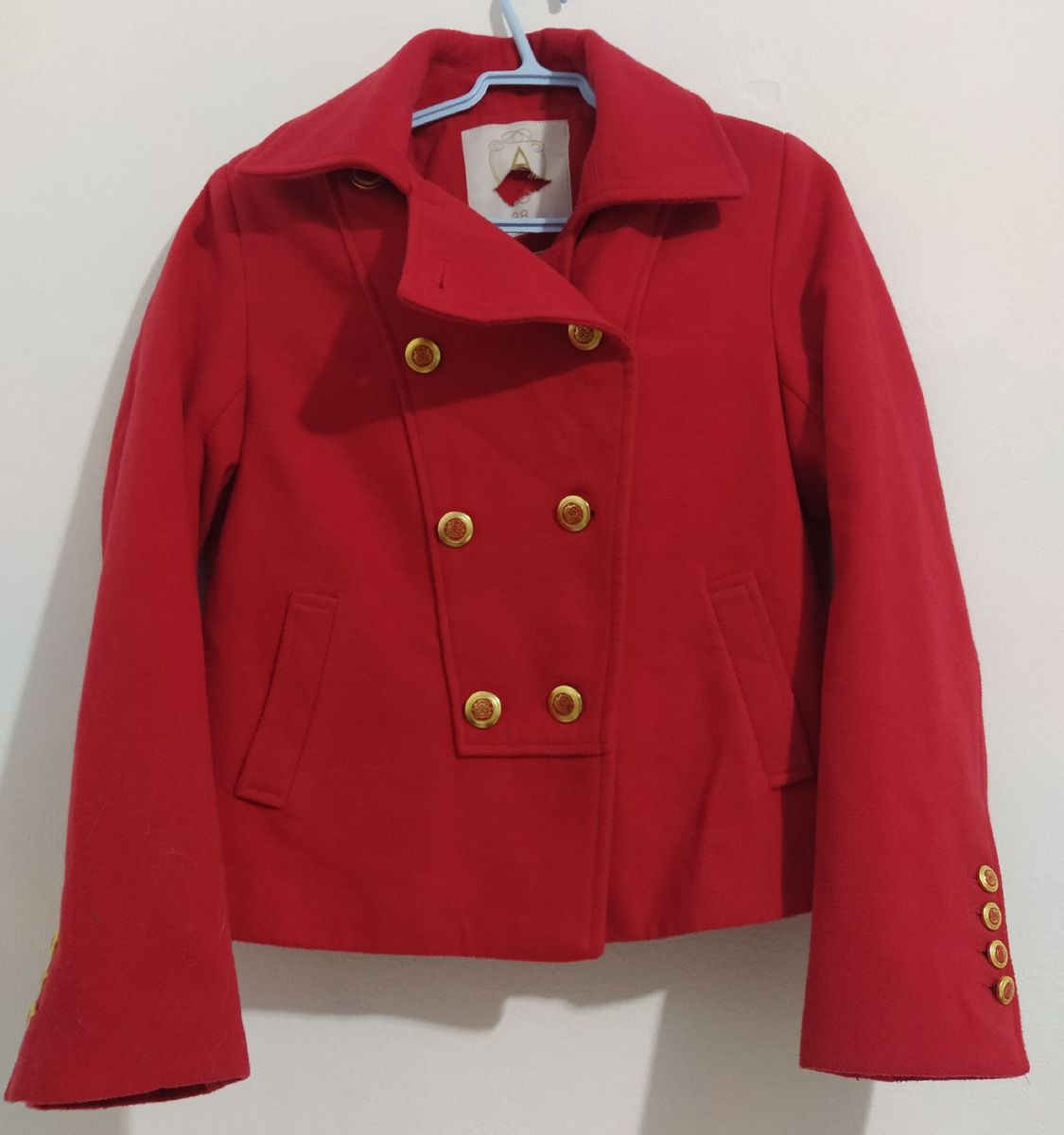 casaco lã batido feminino vermelho