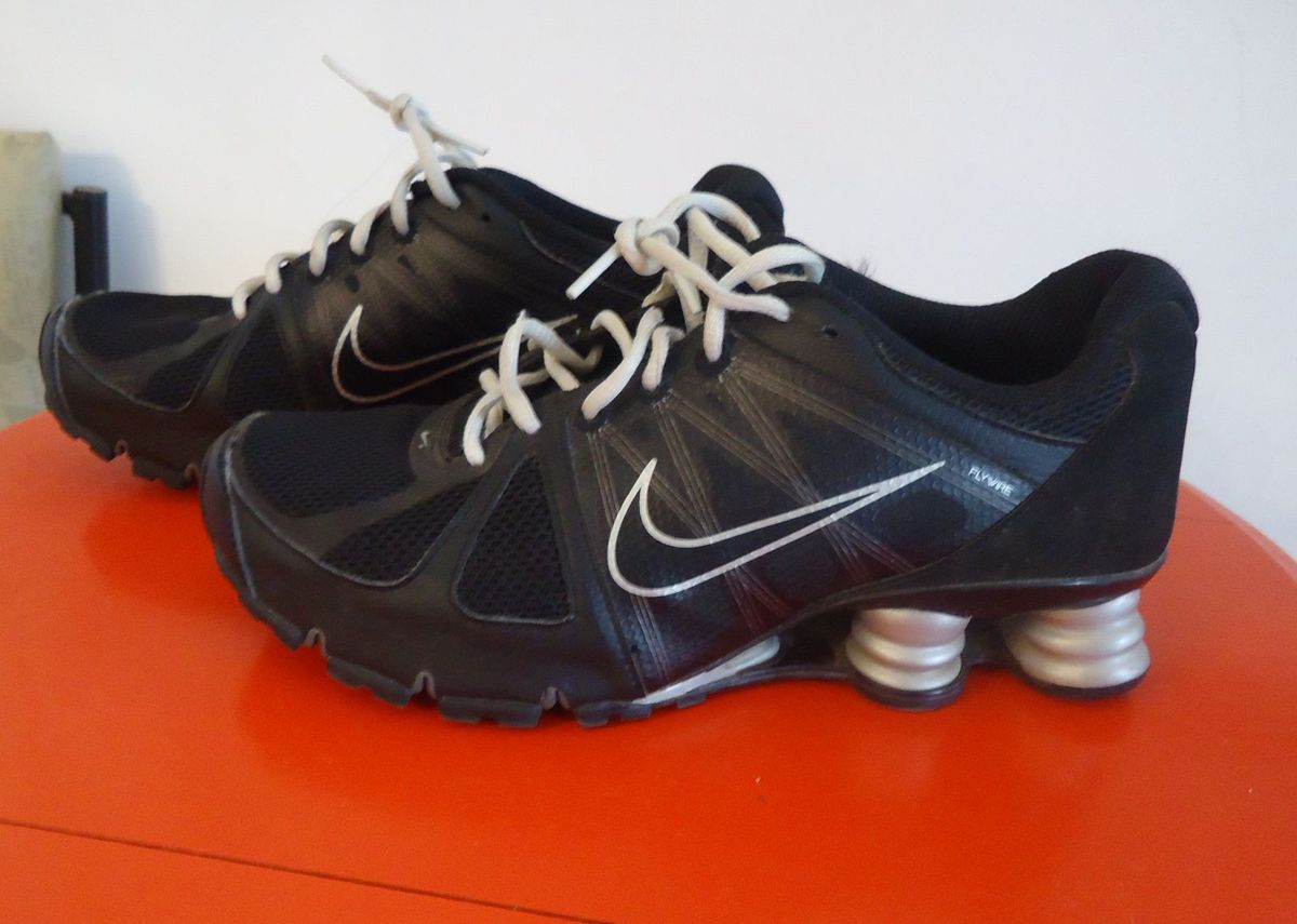 nike shox preto com prata