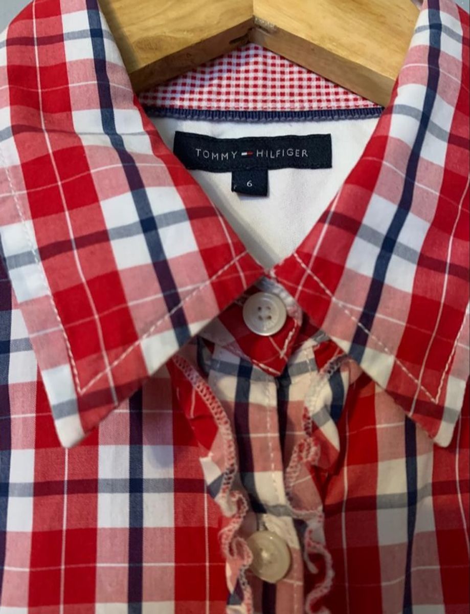 camisa xadrez feminina tommy hilfiger