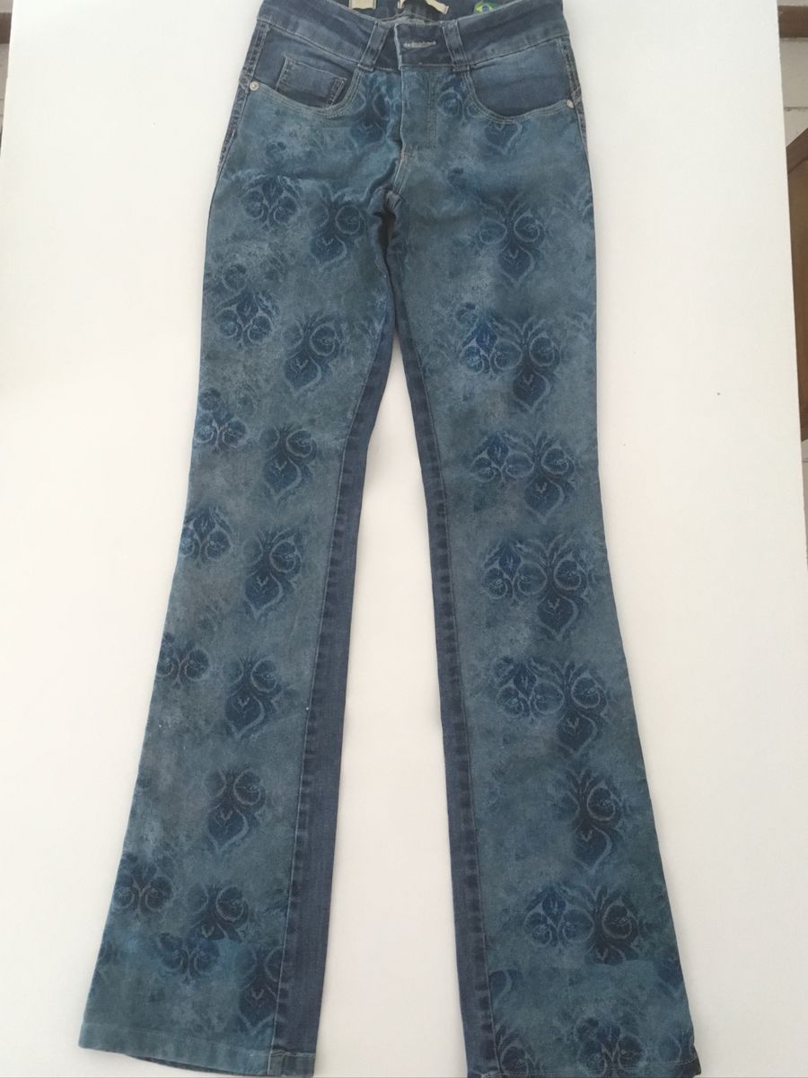 calça flare jeans aquamar