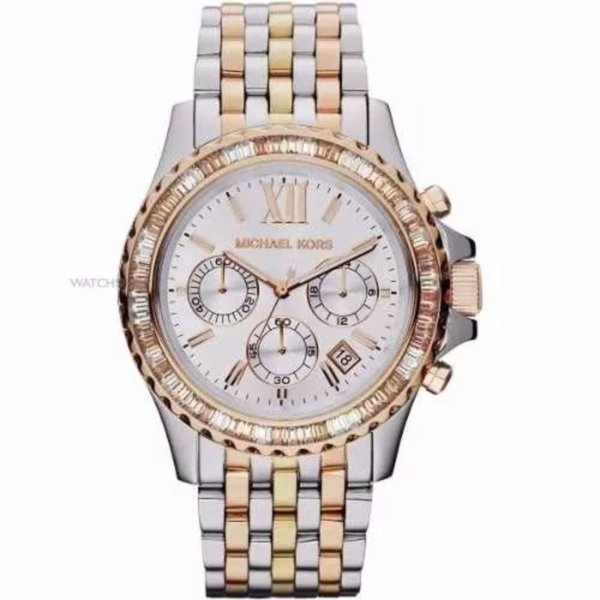 relógio michael kors feminino mk5976 prata dourado