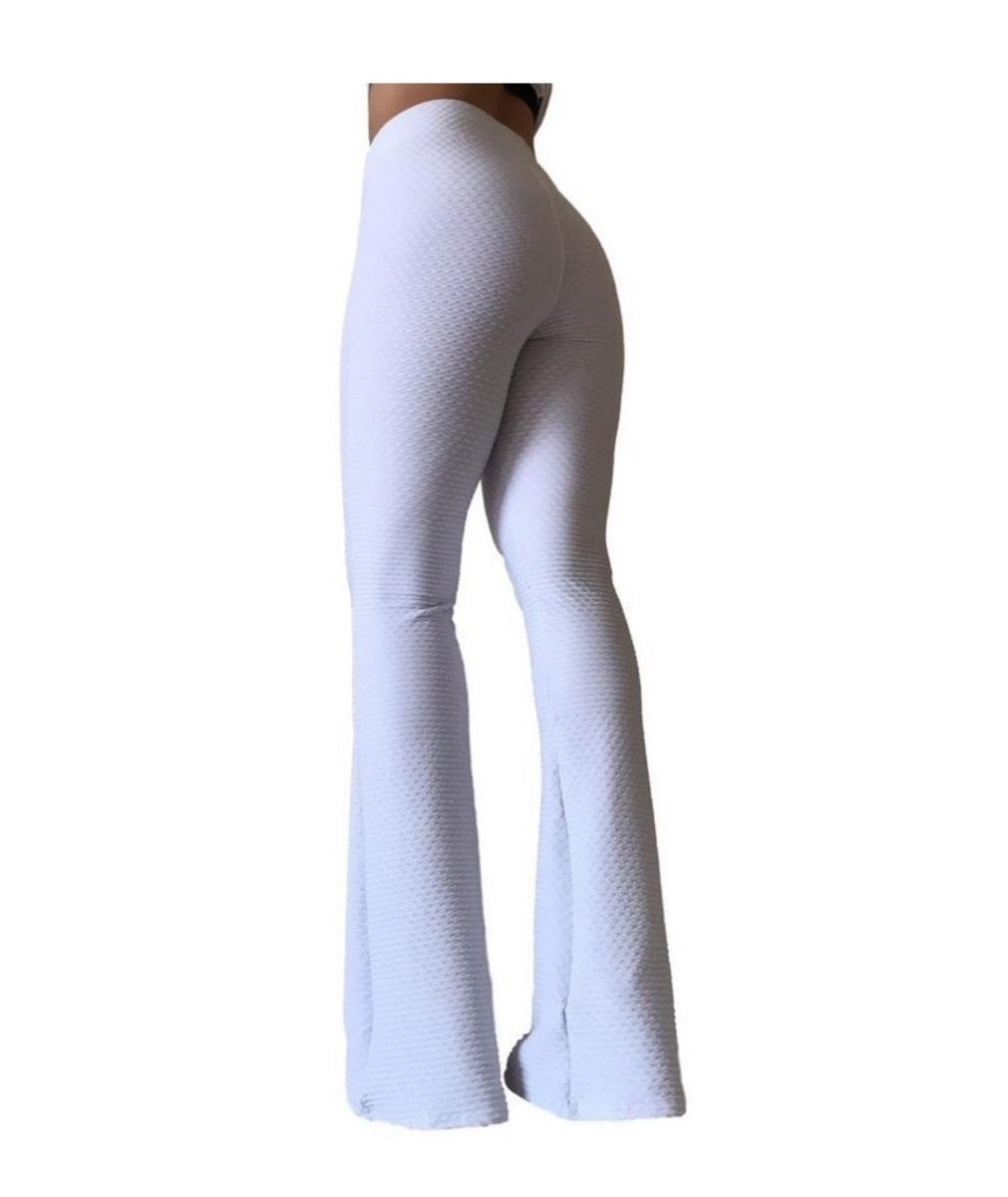 calça legging flare branca