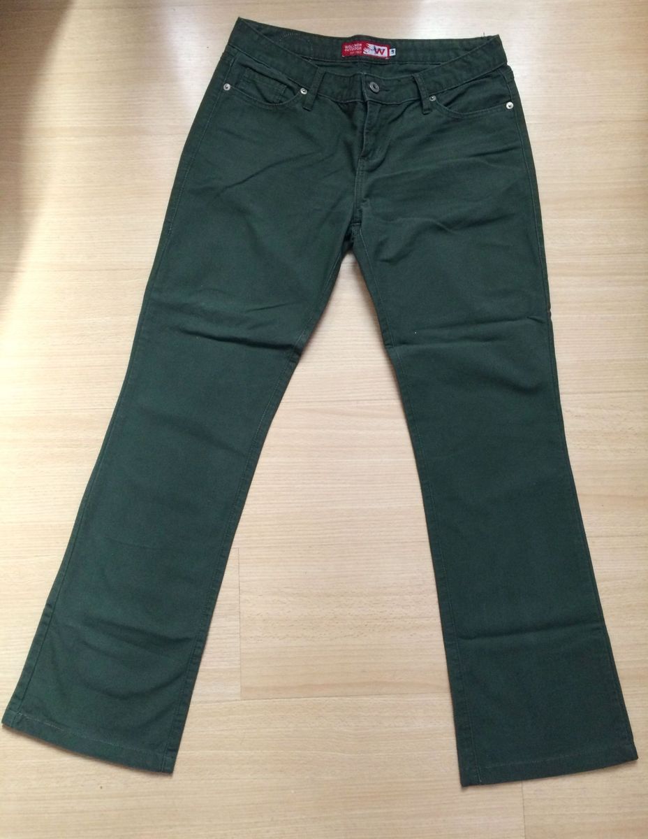 calça jeans verde escuro feminina