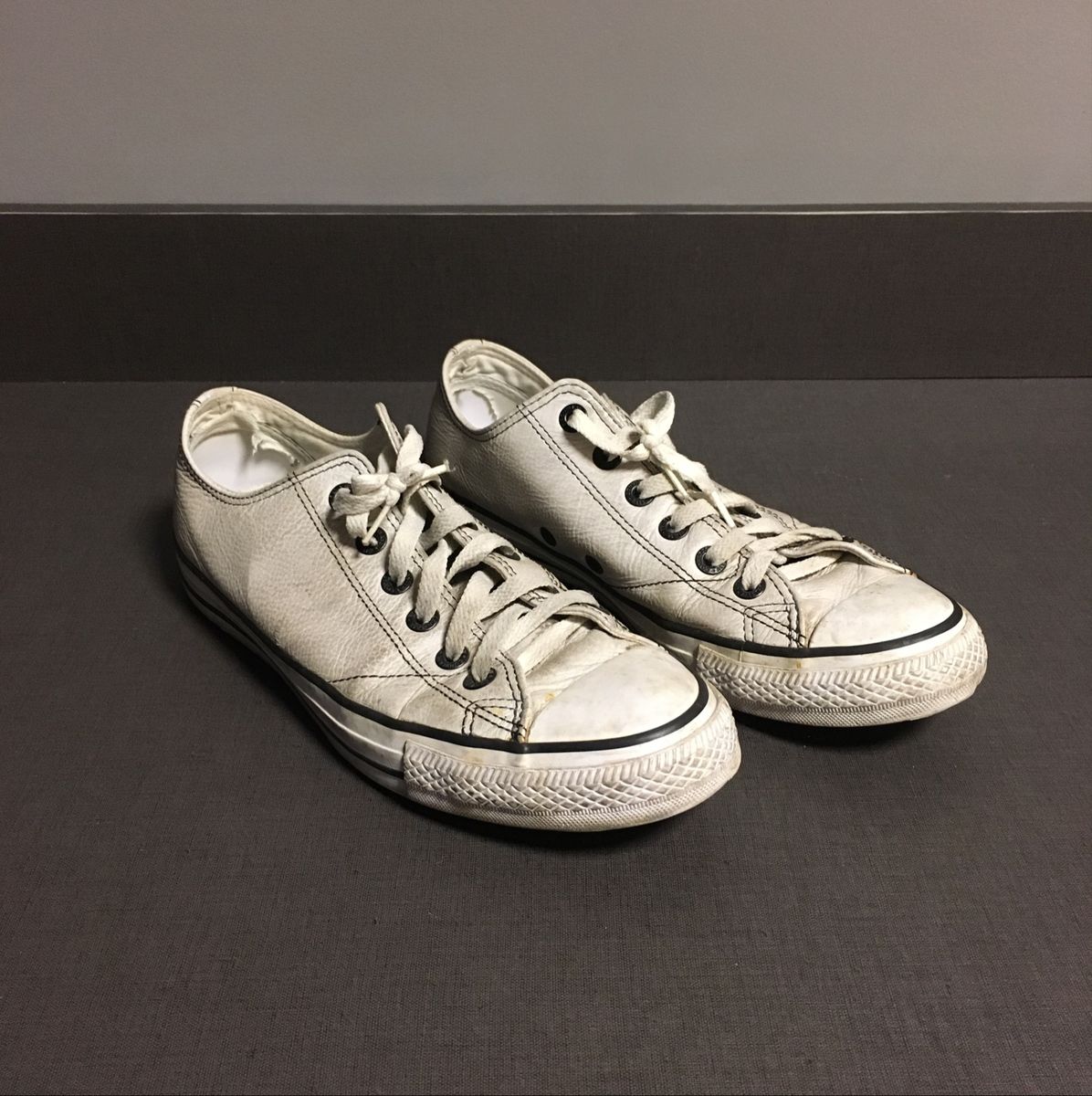 converse all star branco couro