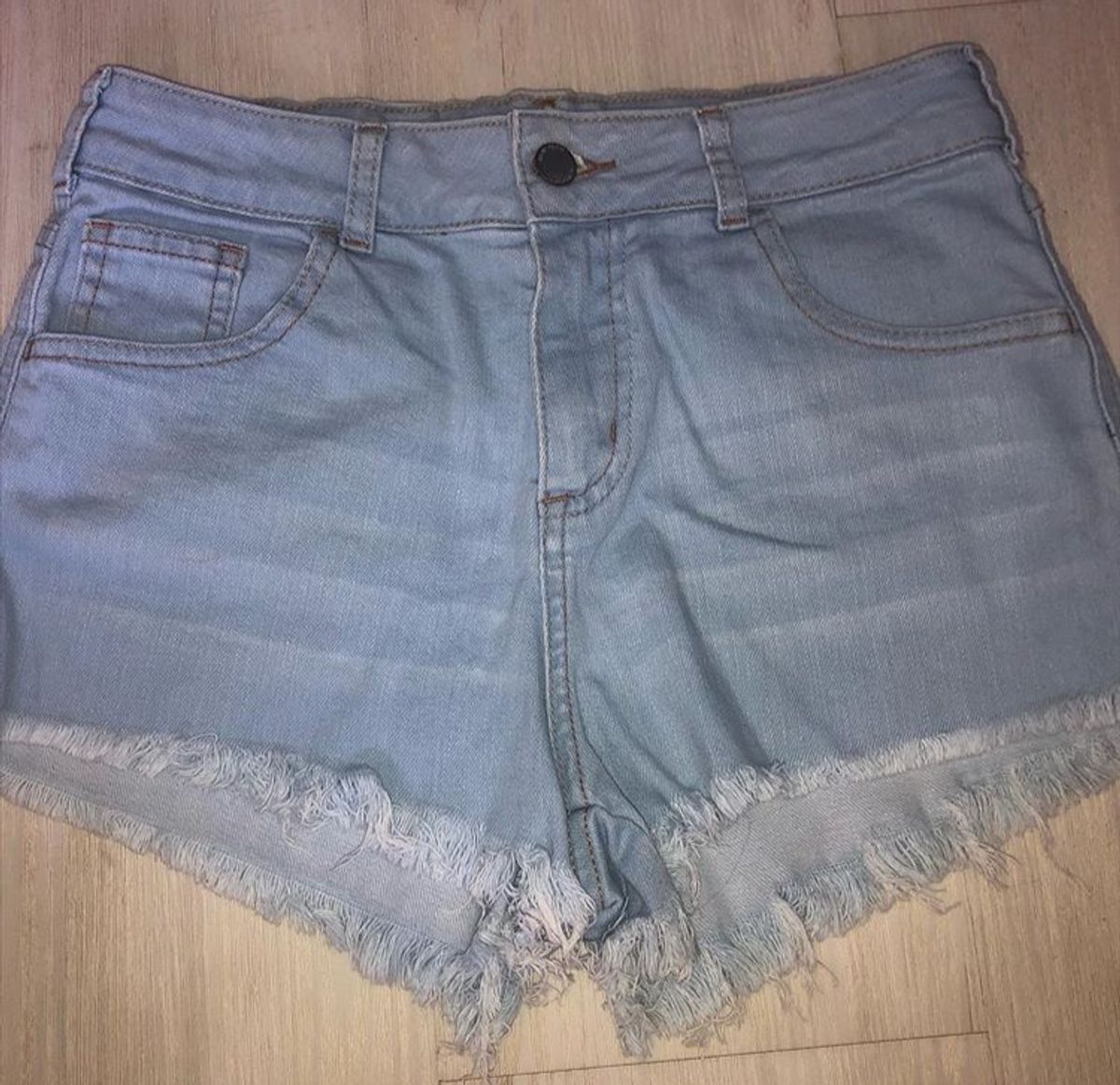 short jeans cintura alta c&a