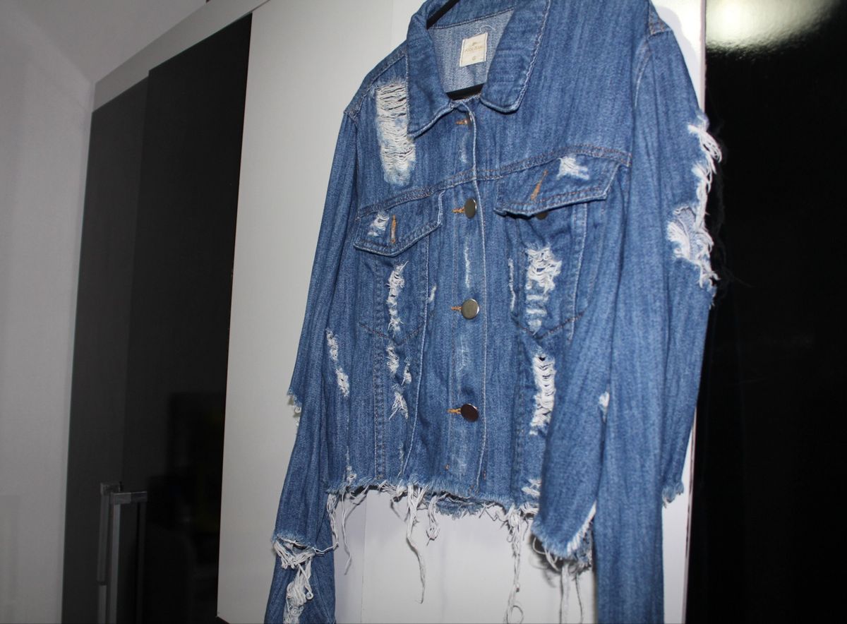 jaqueta jeans destroyed riachuelo