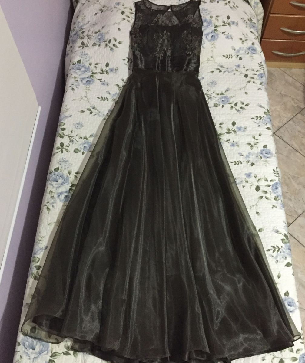 vestido organza e renda