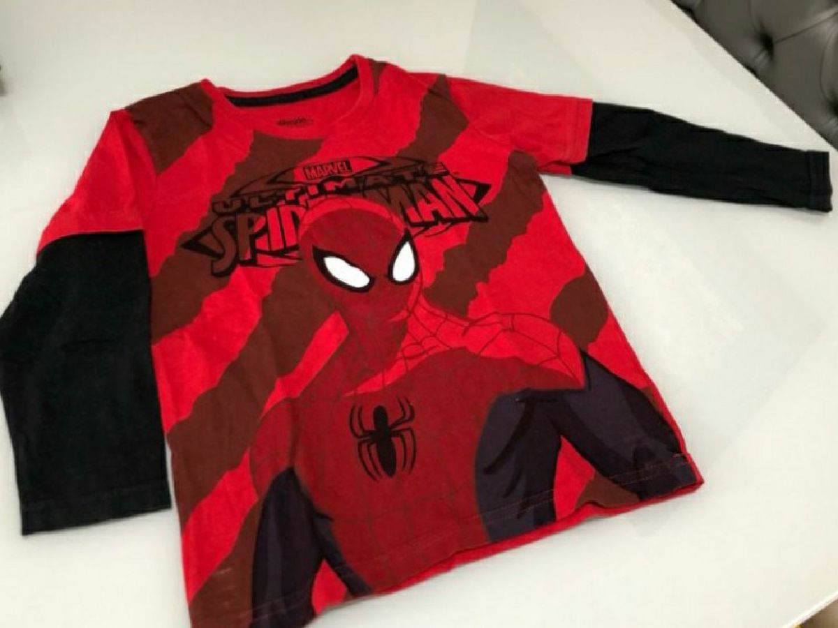 blusa de frio do homem aranha infantil