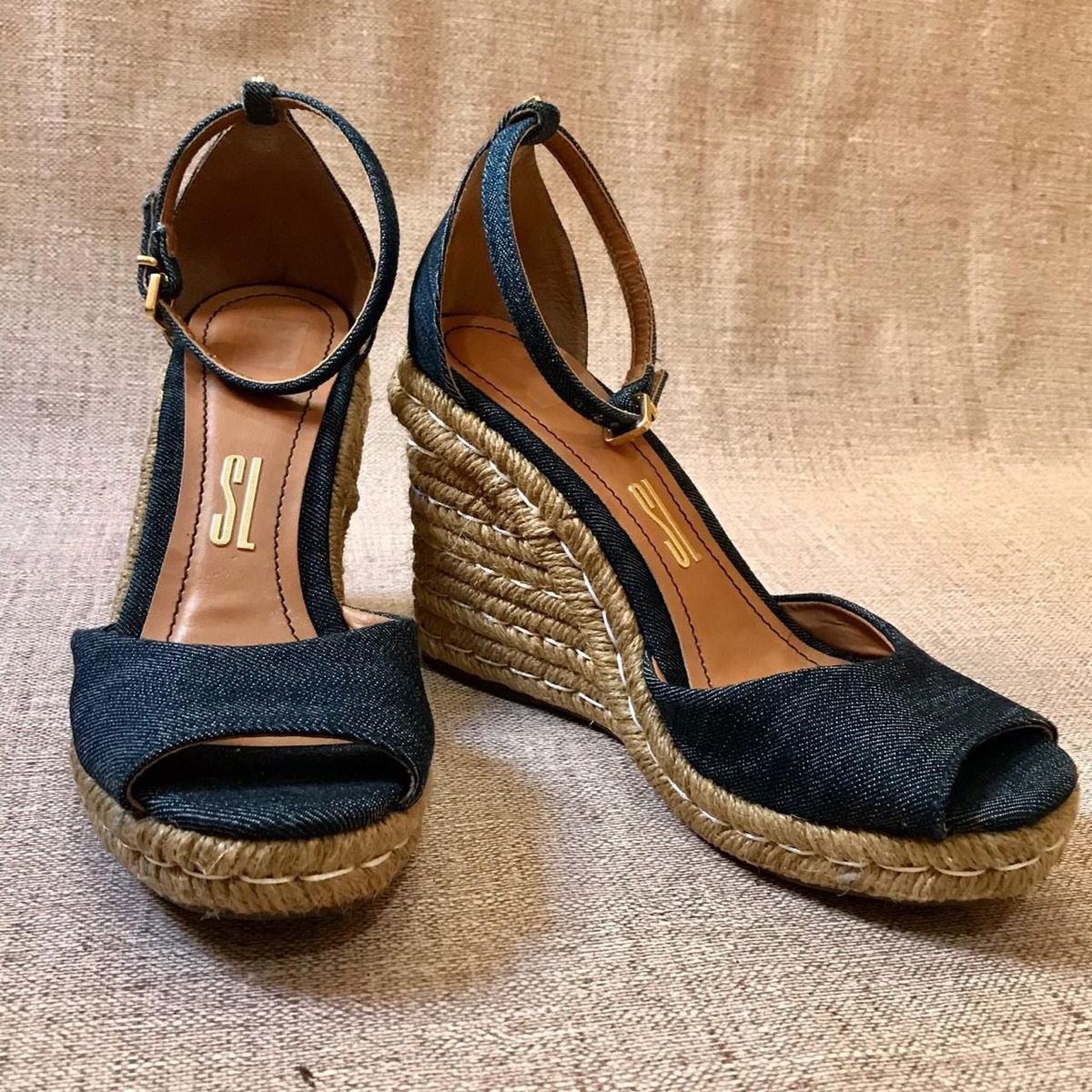 sandália espadrille santa lolla jeans azul