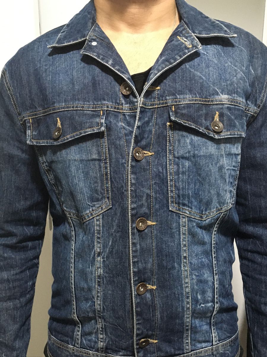 jaqueta jeans com moletom masculina hering