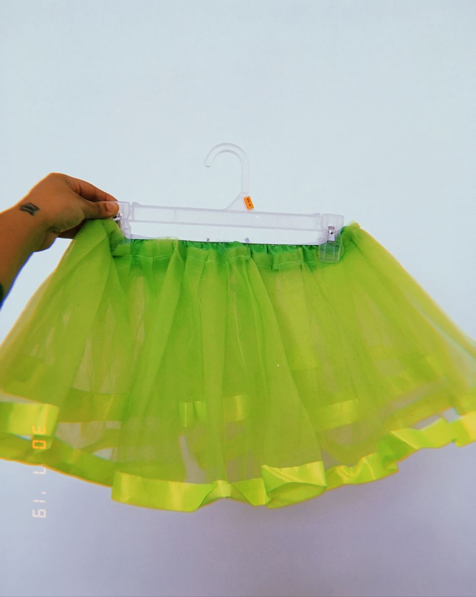 saia de tule verde escuro