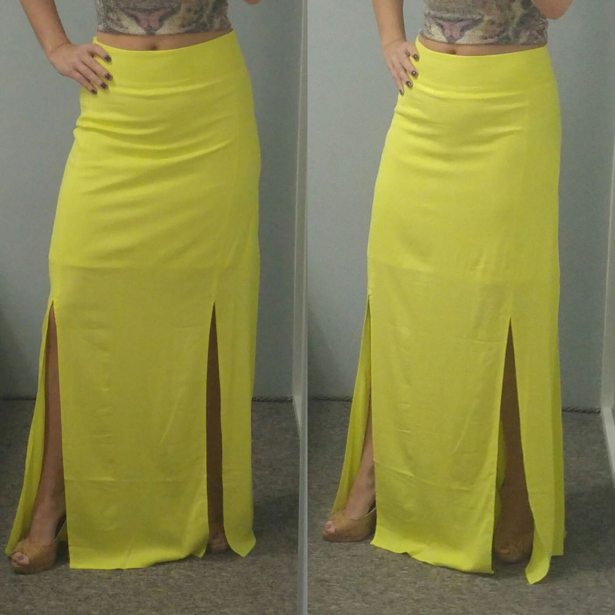 saia justa longa com fenda