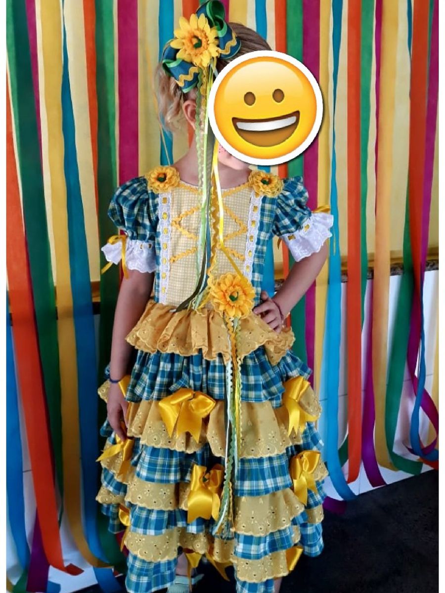 vestido rainha do milho infantil