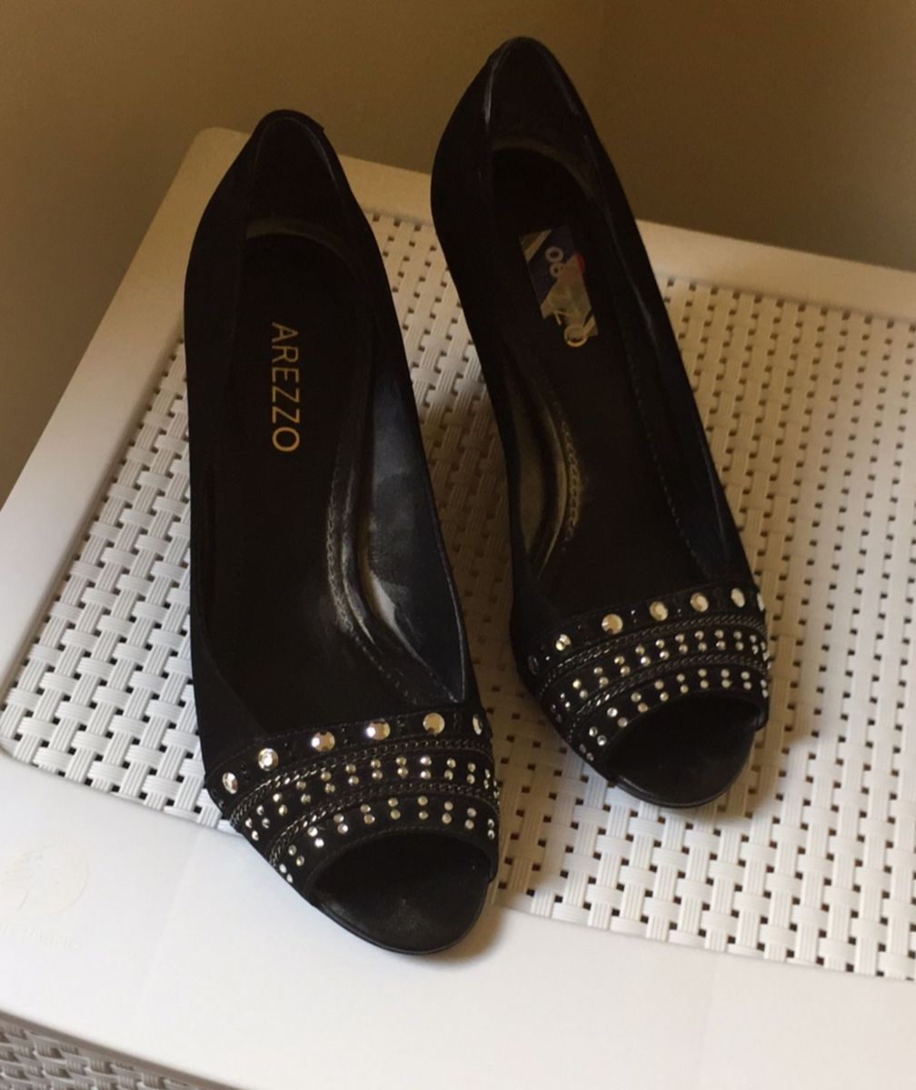 peep toe anabela arezzo