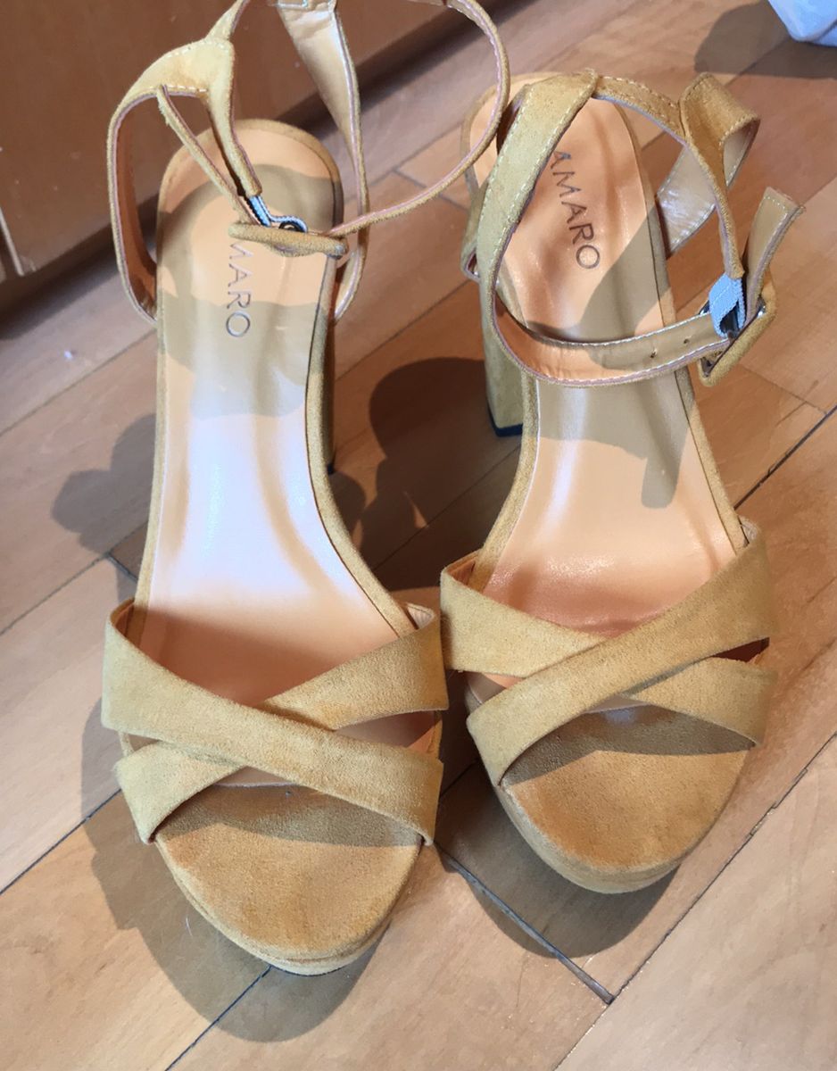 sandália amaro meia pata salto grosso
