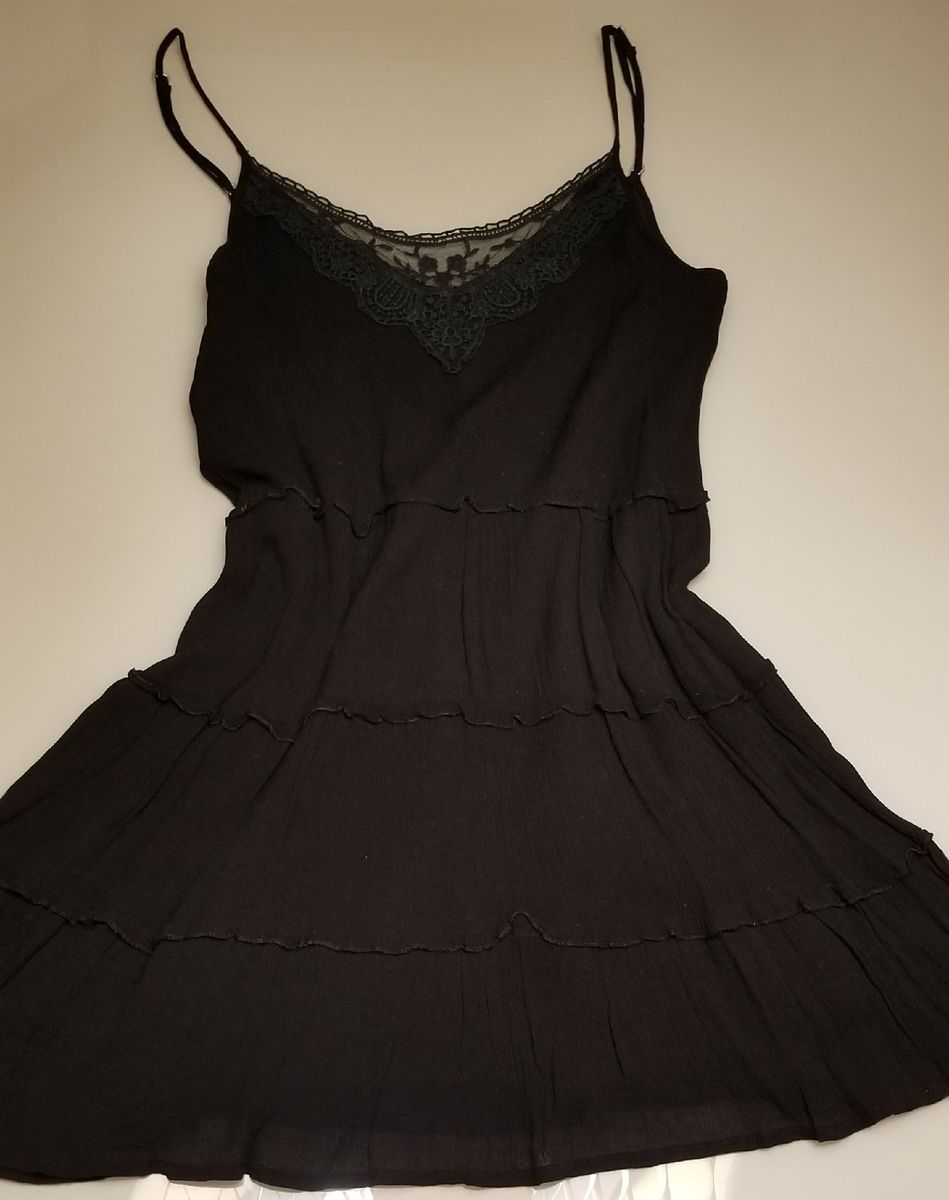 vestido de alcinha preto soltinho