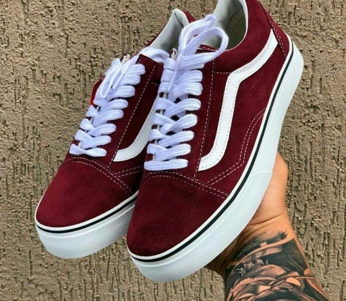 vans camurça vinho