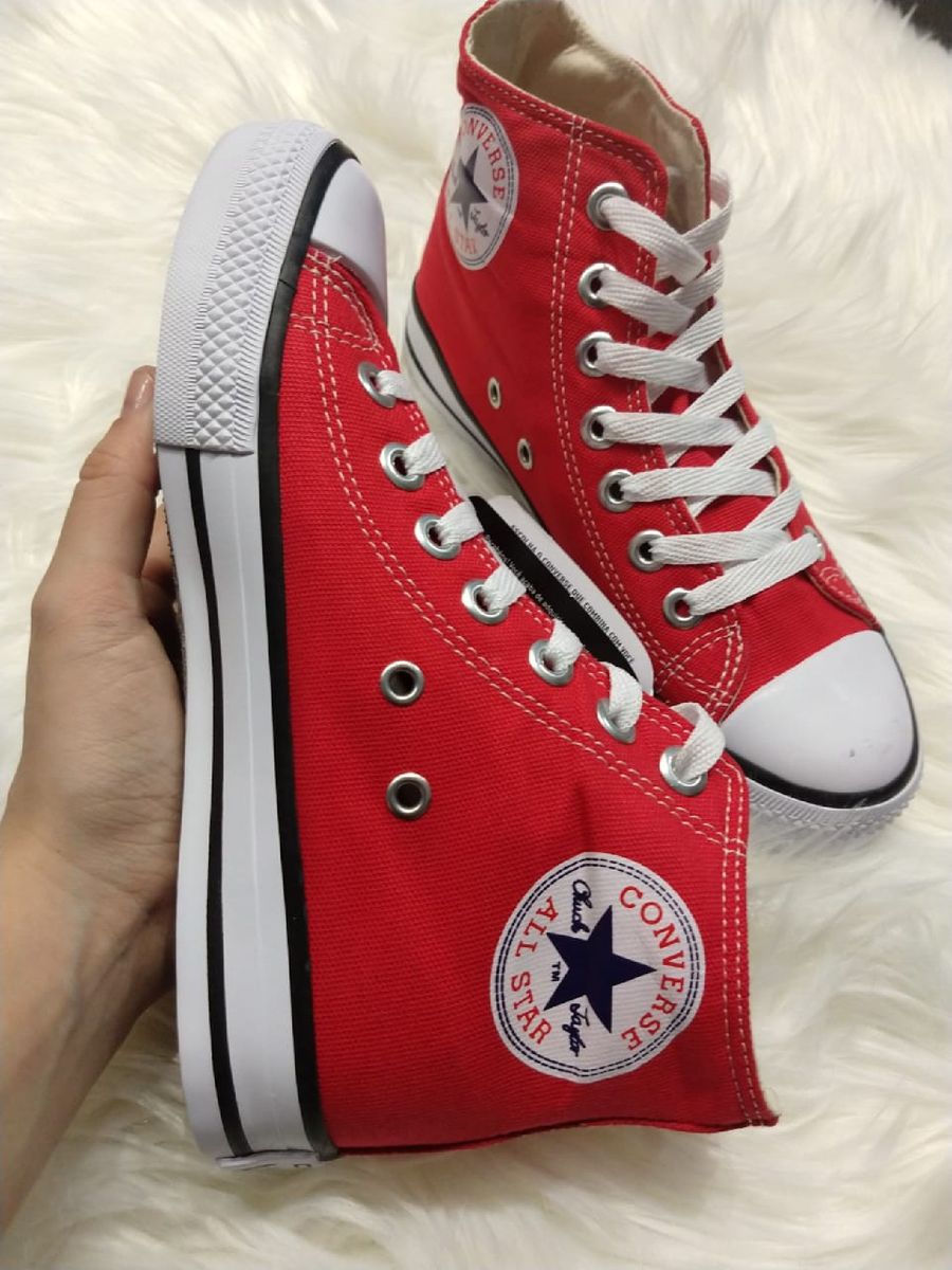 all star vermelho cano longo