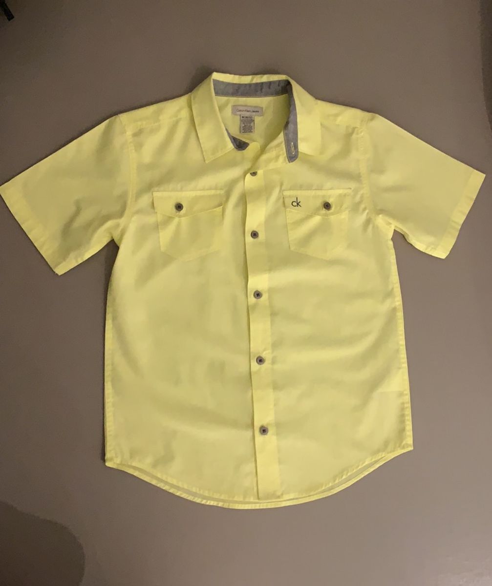 camisa social infantil calvin klein