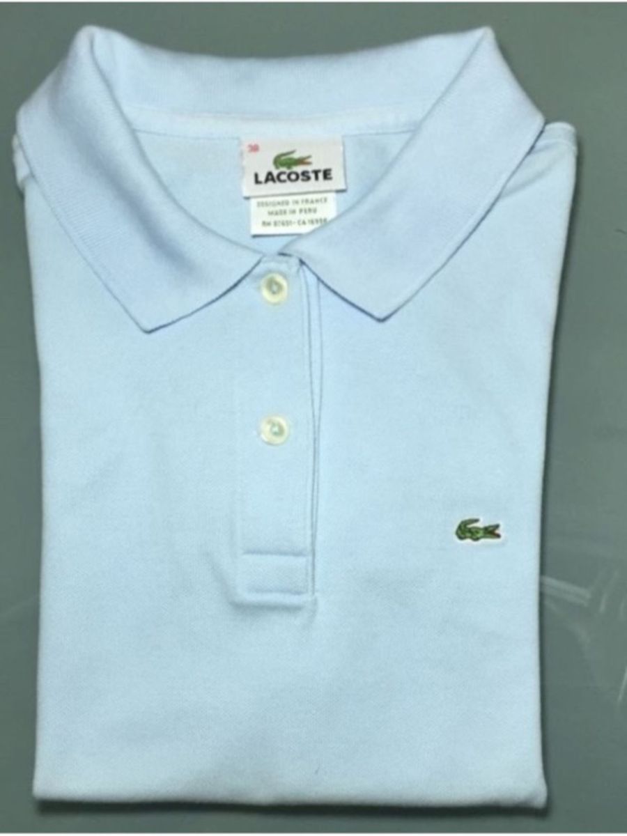 polo lacoste azul claro