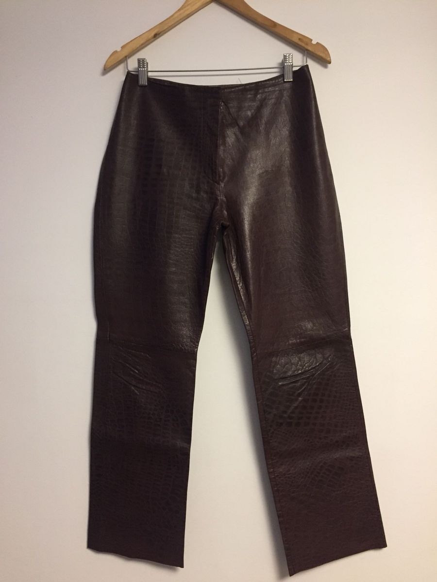 calça leather feminina