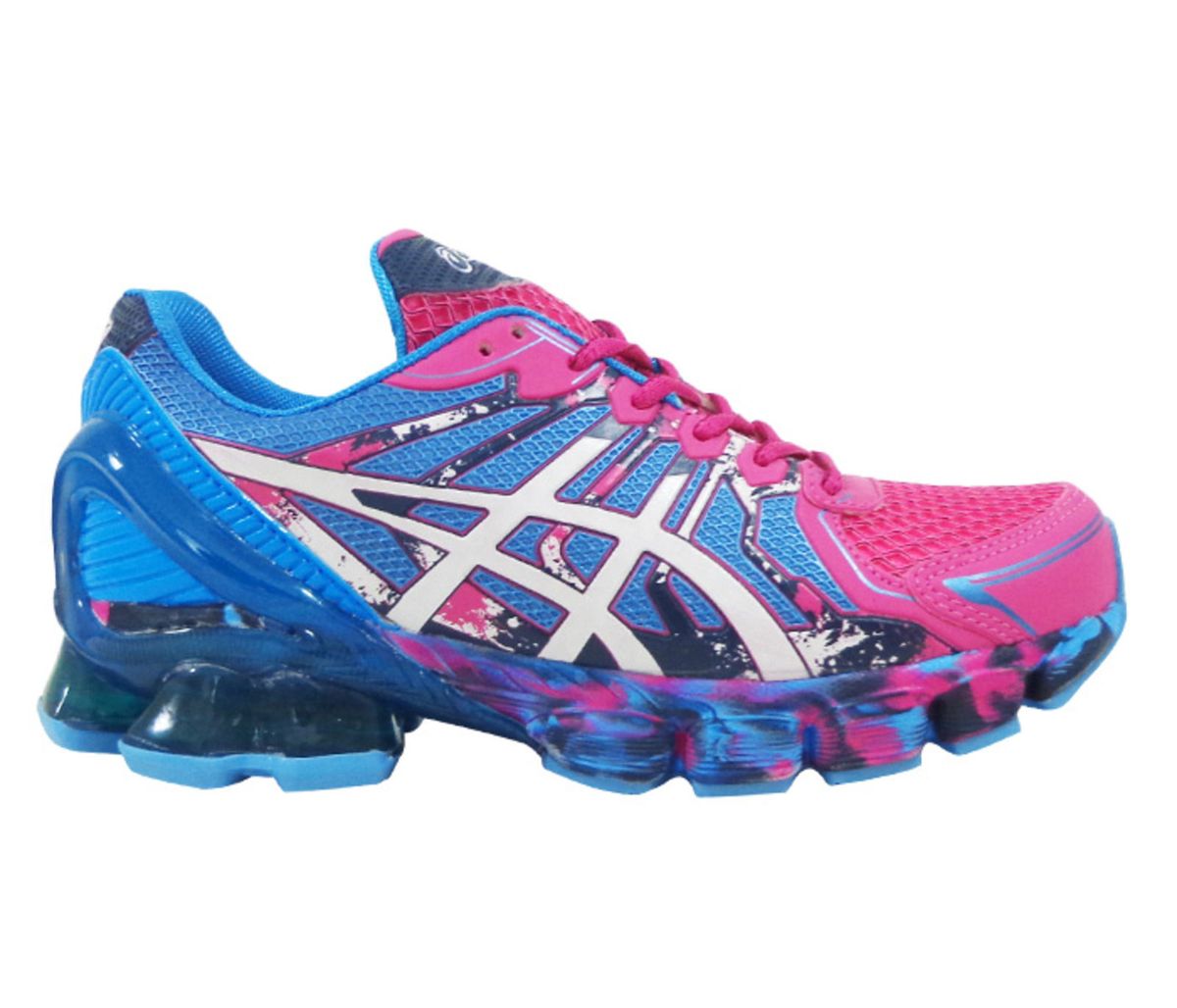 tenis asics feminino rosa e azul