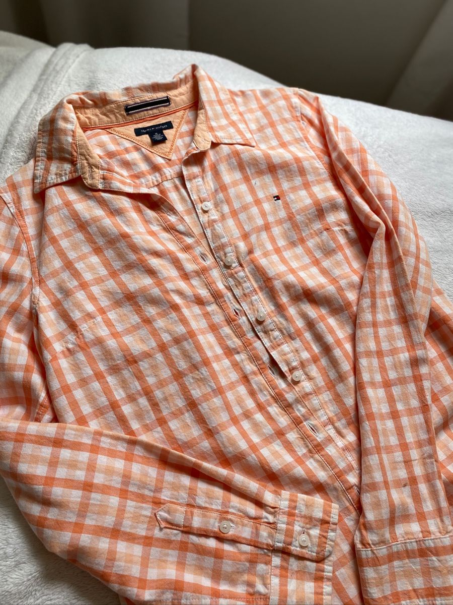 camisa xadrez tommy feminina