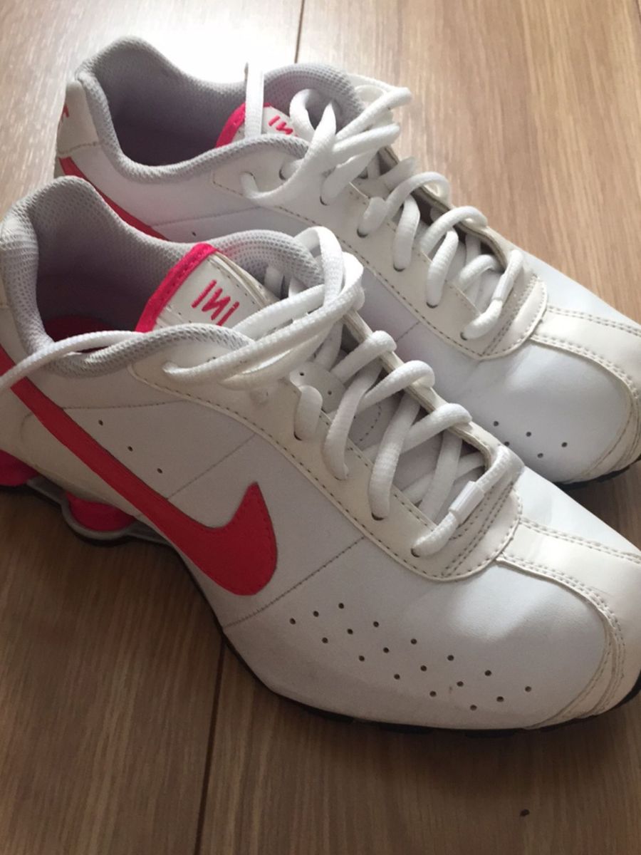 nike shox couro branco