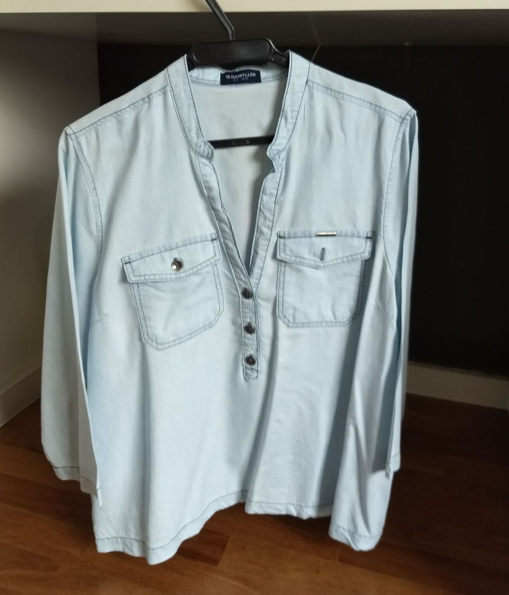 camisa jeans feminina damyller
