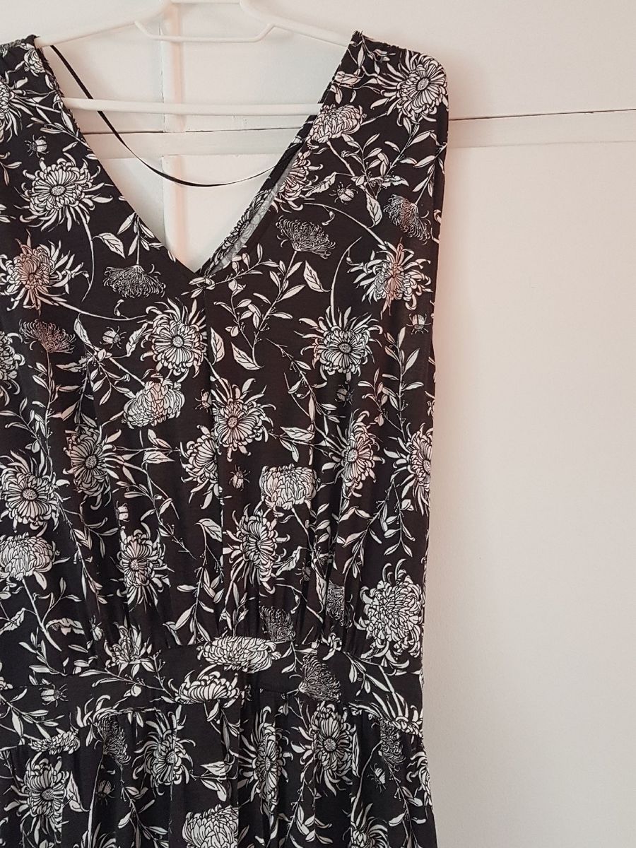 vestido longo preto hering