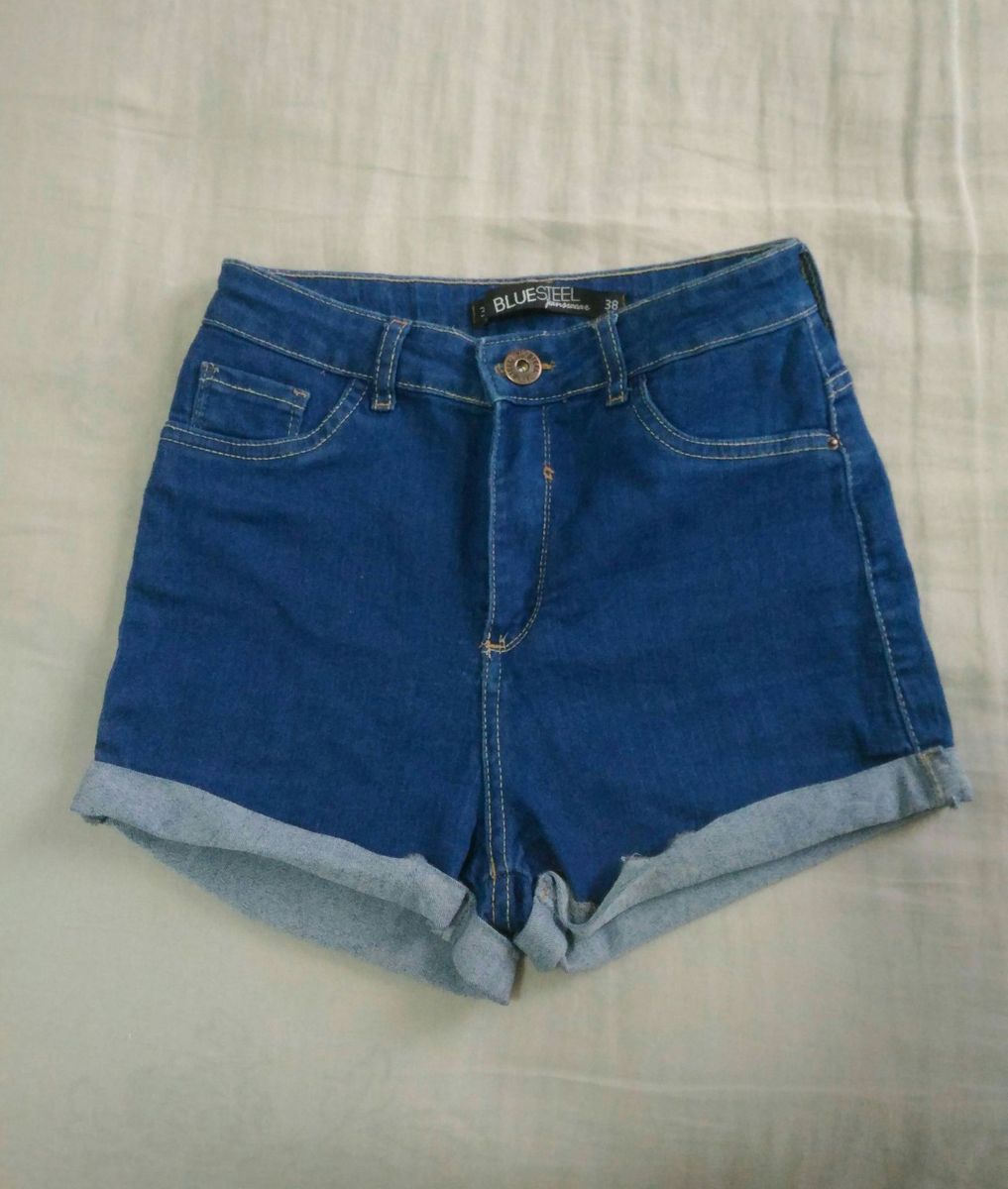 shorts jeans cintura alta curto