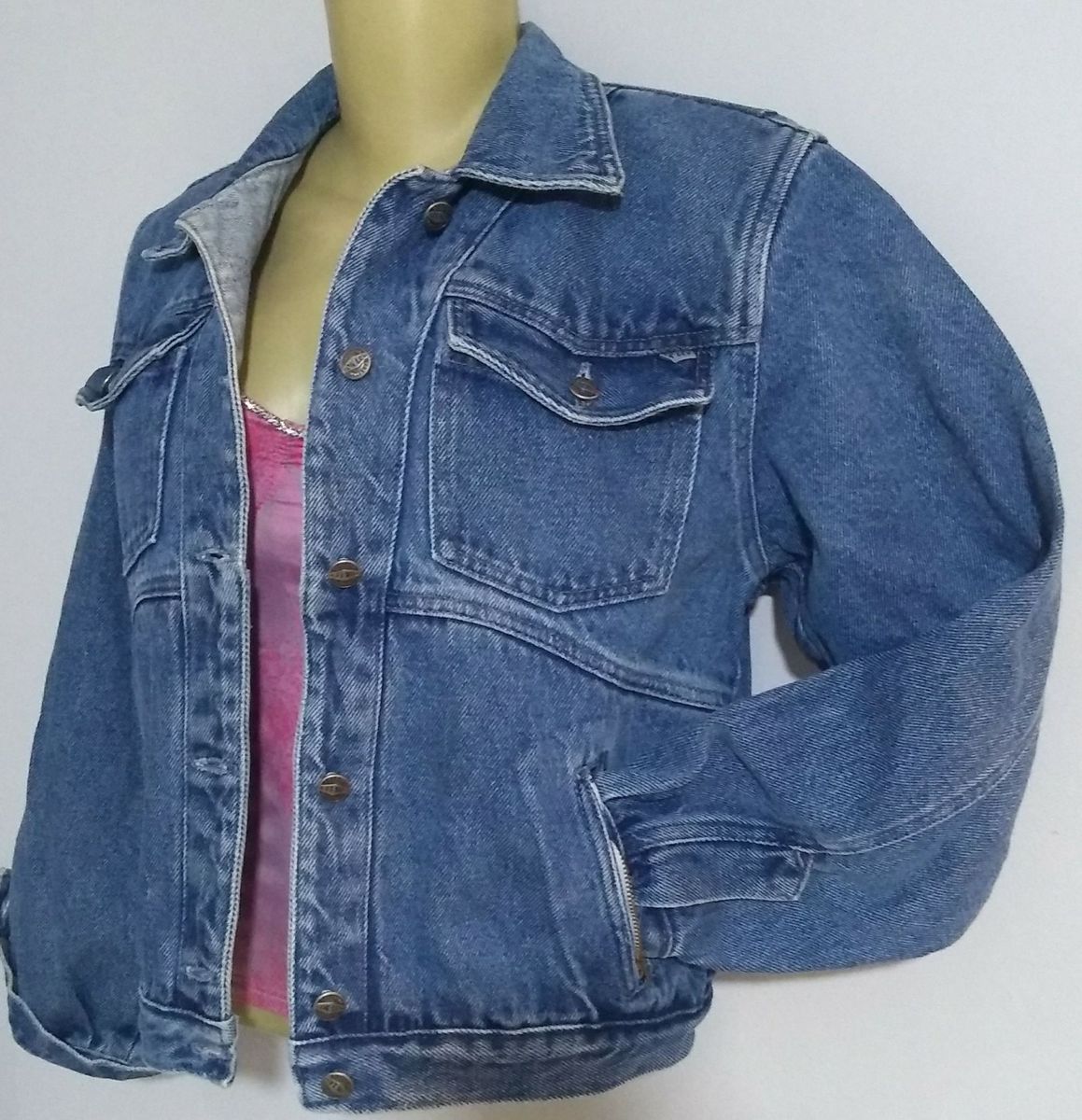 jaqueta jeans over feminina